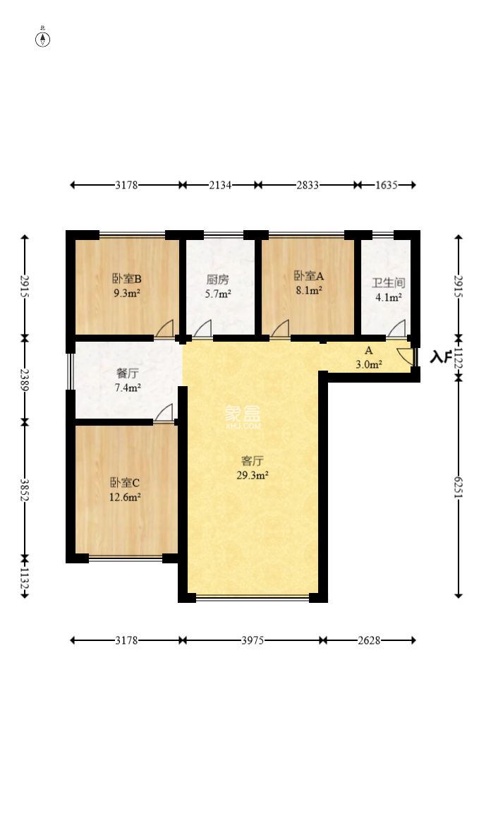 凯富漫城  3室2厅1卫   45.00万
