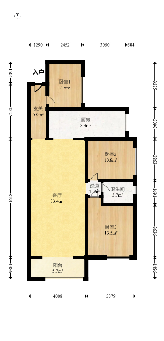 润和之悦(金泽园) 3室2厅1卫 62.0万 润和之悦(金泽园) 3室2厅1卫 62.0万户型图