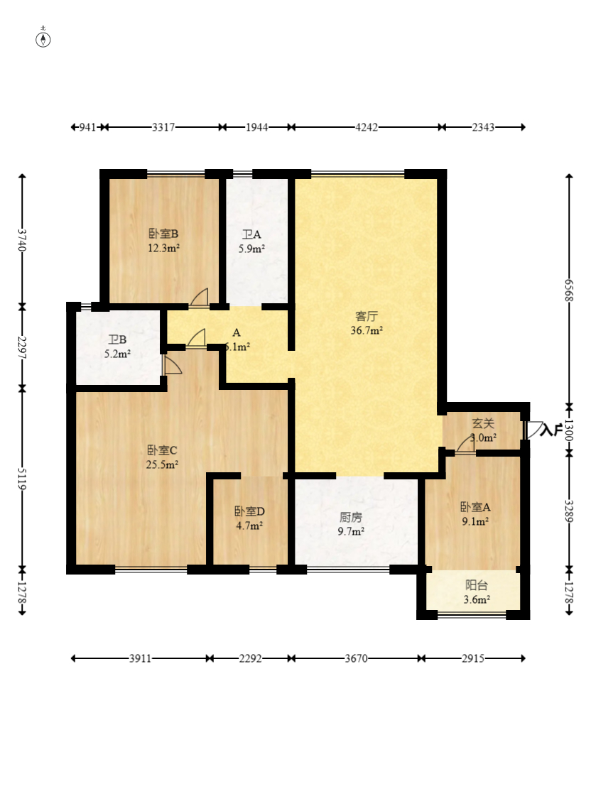 悦湖山  3室2厅1卫    92.0万 悦湖山  3室2厅1卫    92.0万户型图