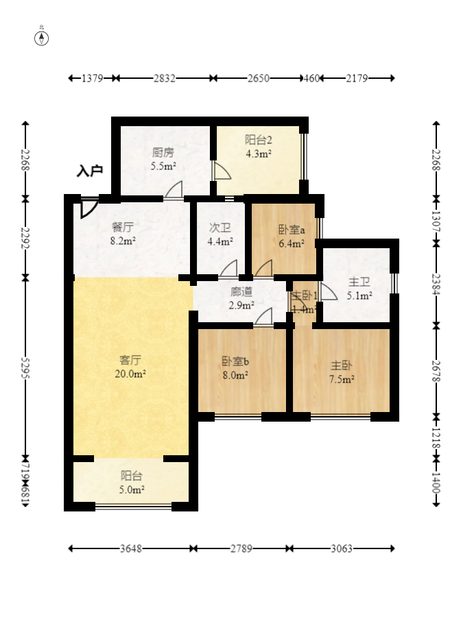 和泓梅溪四季  3室2厅2卫    128.0万 和泓梅溪四季  3室2厅2卫    128.0万户型图