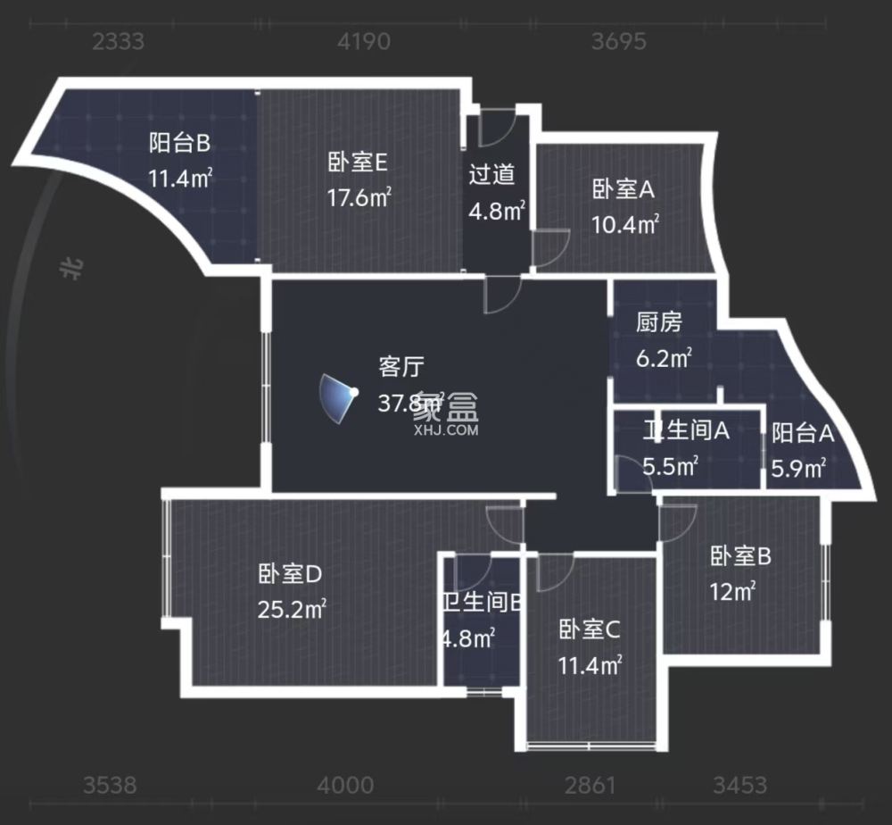 大江观邸-富基花园  5室2厅2卫    66.8万