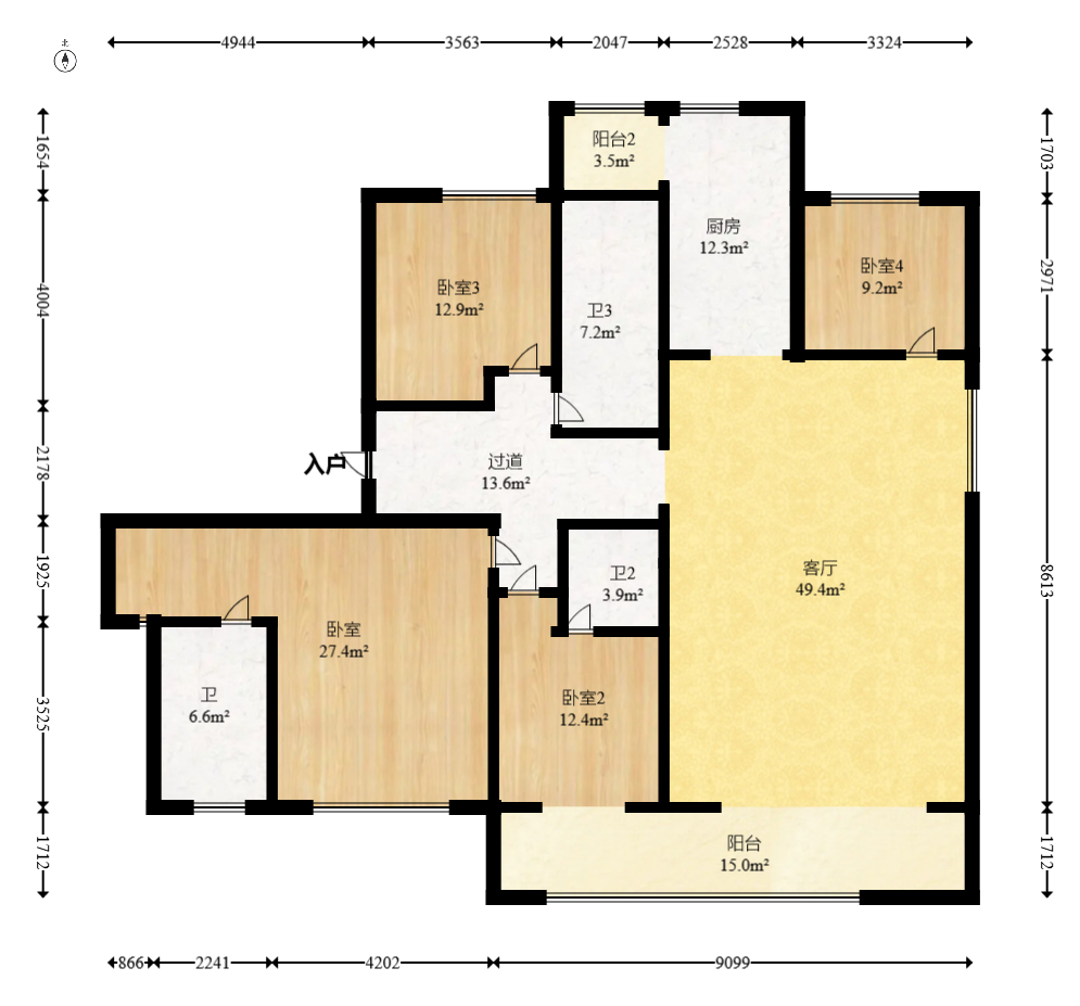 北京御园三期(瑞和鹿鸣府)  4室2厅3卫    320.0万 北京御园三期(瑞和鹿鸣府)  4室2厅3卫    320.0万户型图