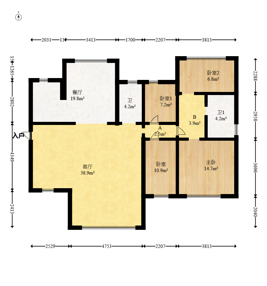 保利香槟国际 5室2厅2卫 125.00万 保利香槟国际 5室2厅2卫 125.00万户型图