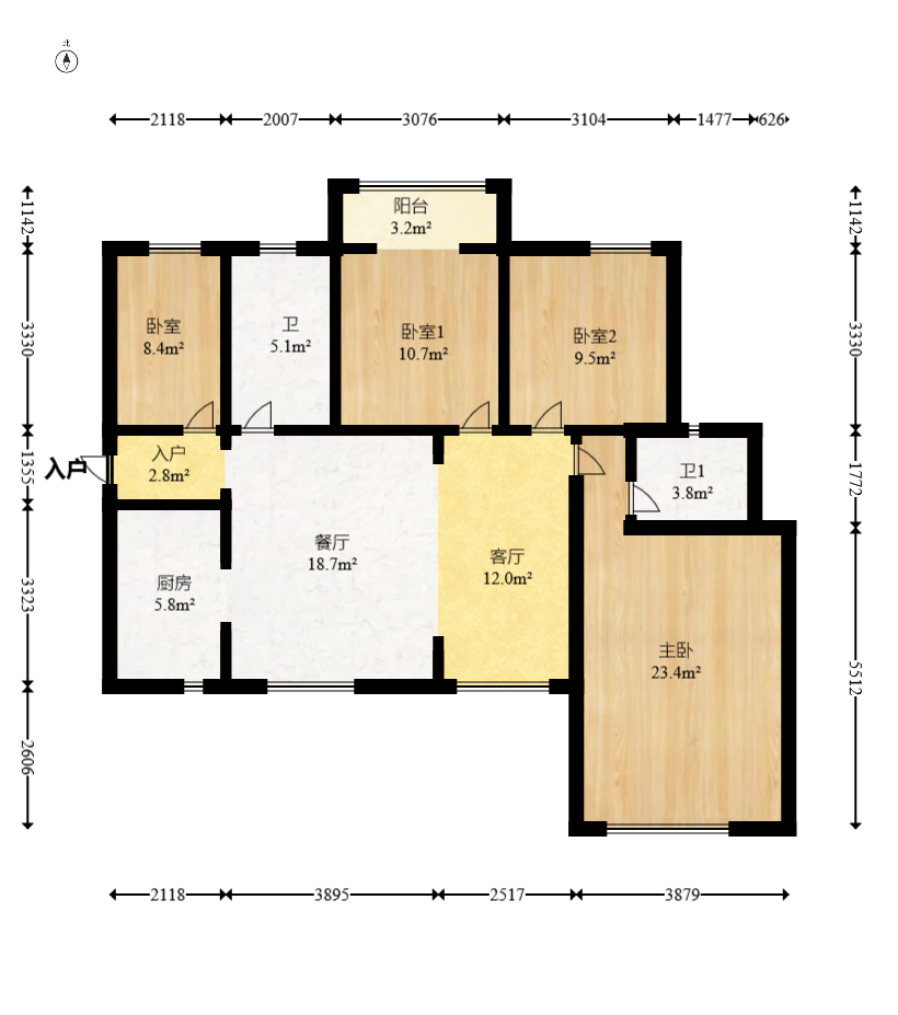 山水湾  4室2厅2卫   89.80万室内图1