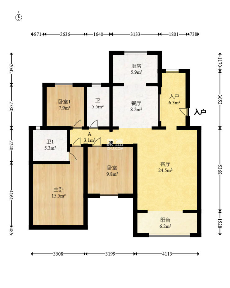 丰源国际  3室2厅1卫    87.8万