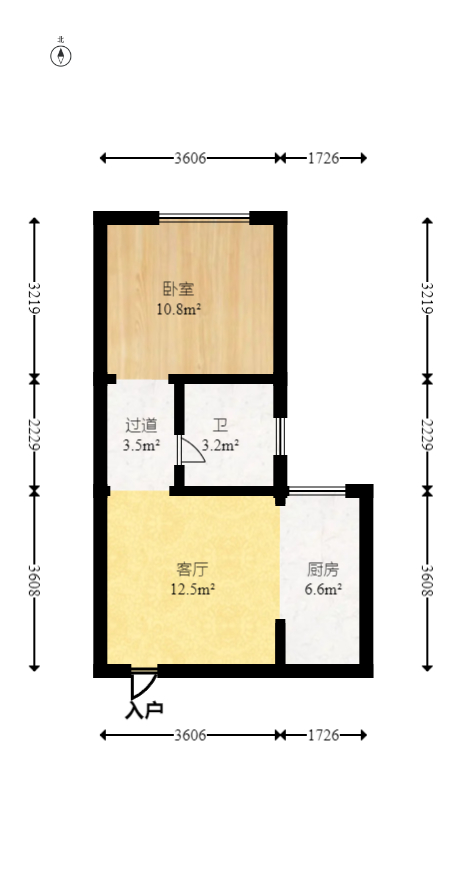 上东辛顿公寓  1室1厅1卫   35.00万室内图1