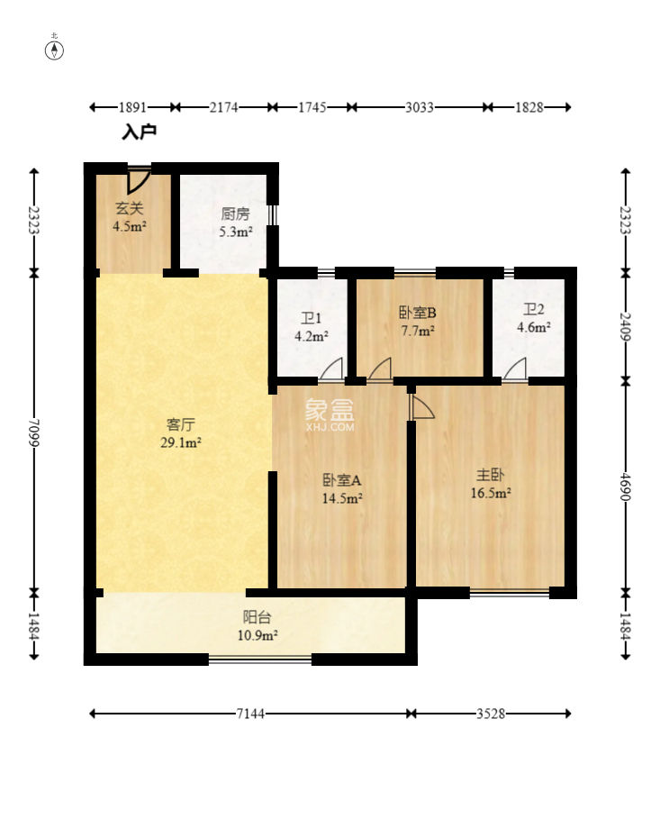 建投象山国际  3室2厅2卫   102.00万