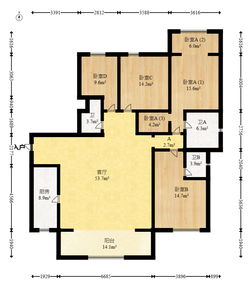 梅溪湖金茂湾  4室2厅2卫    339.0万 梅溪湖金茂湾  4室2厅2卫    339.0万户型图