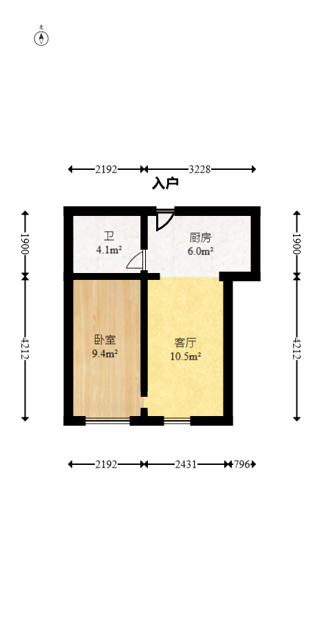 麓谷明珠 1室1厅1卫 30.0万 麓谷明珠 1室1厅1卫 30.0万户型图