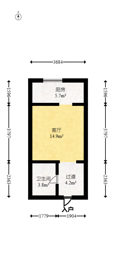 明发国际城 1室1厅1卫 22.0万 明发国际城 1室1厅1卫 22.0万户型图