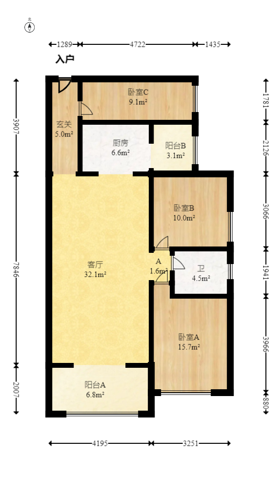 金色溪泉湾  2室2厅1卫   88.00万室内图1