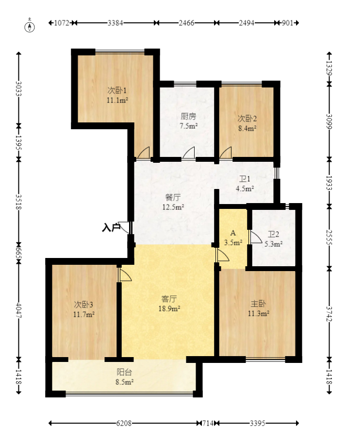 金辉优步星樾 4室2厅2卫 110.8万 金辉优步星樾 4室2厅2卫 110.8万户型图