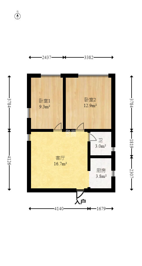 园康星都荟  2室1厅1卫    43.8万