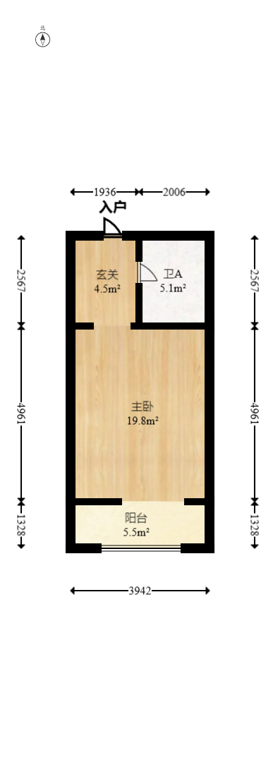 湘腾城市广场  1室1厅1卫   35.00万室内图1