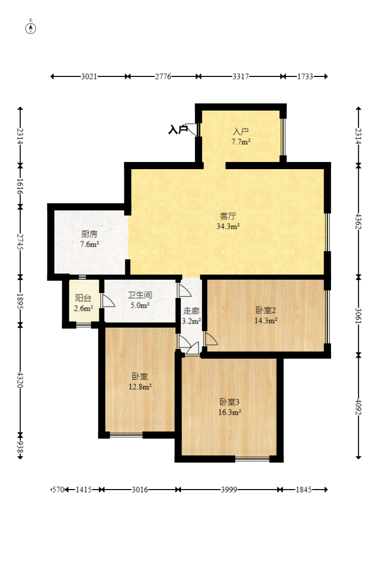 华天LOHO小镇  3室2厅2卫    60.0万 华天LOHO小镇  3室2厅2卫    60.0万户型图