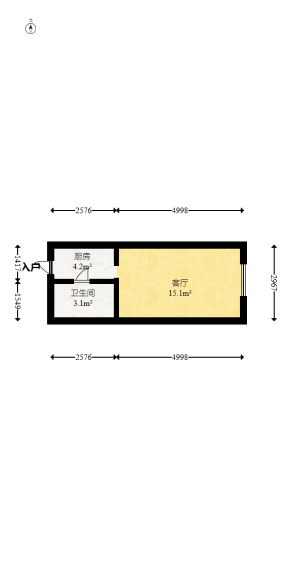 君合新城玺樾 1室1厅1卫 22.2万 君合新城玺樾 1室1厅1卫 22.2万户型图