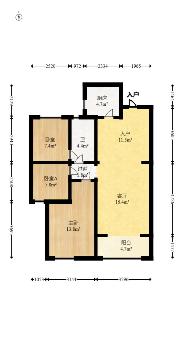时代港湾  3室2厅1卫    66.0万