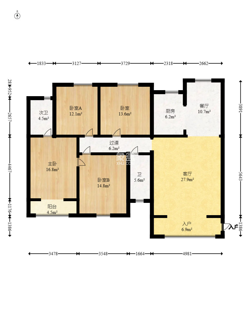 星电恬园  4室2厅2卫    104.8万
