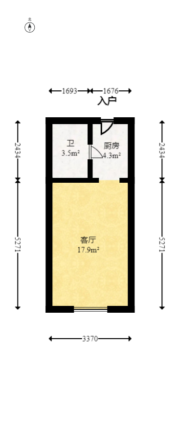 梅溪湖金茂湾  1室1厅1卫   36.00万室内图1