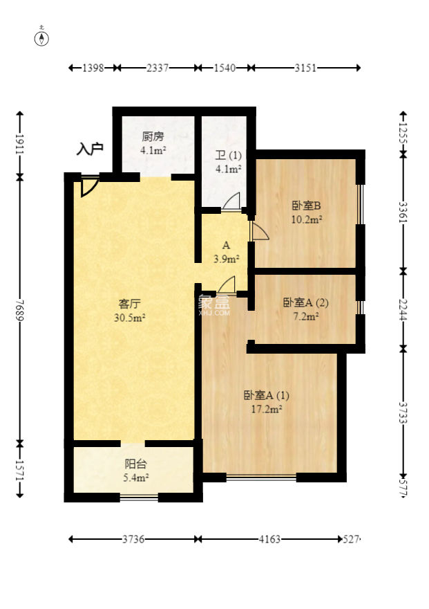 达美D6区  3室2厅1卫   98.00万