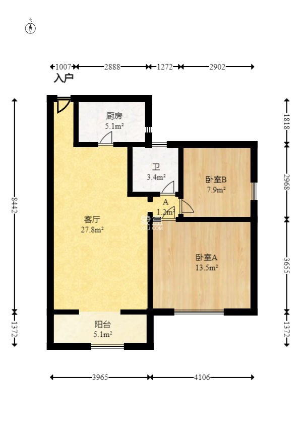 麓谷加州阳光  2室2厅1卫   69.50万