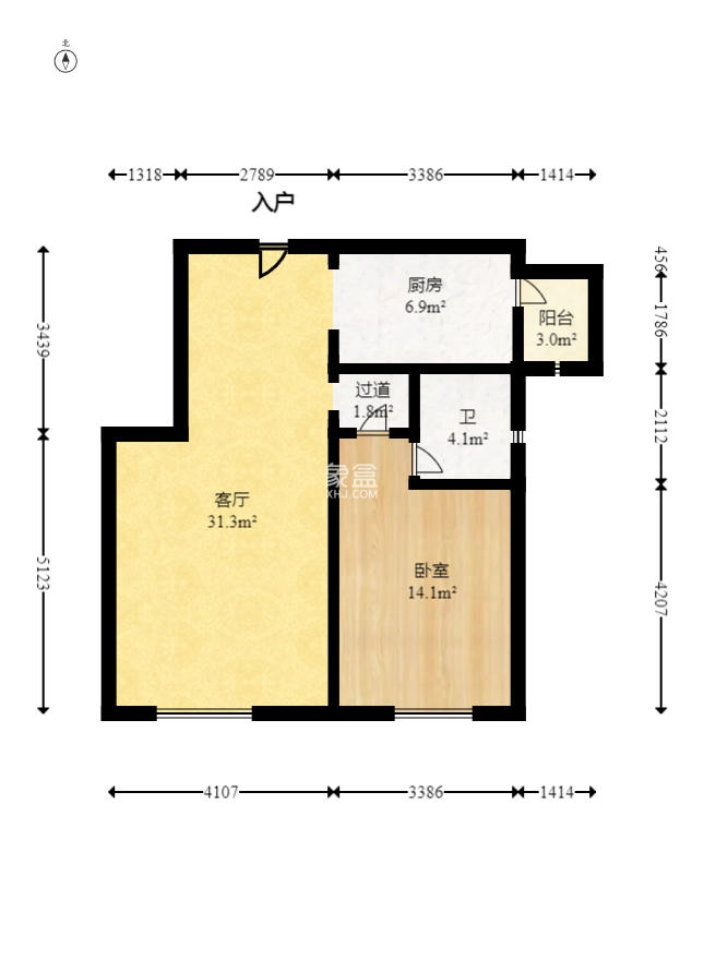 中安善化国际 1室1厅1卫 24.8万 中安善化国际 1室1厅1卫 24.8万户型图