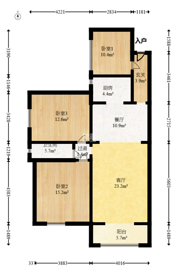 金富星悅匯  3室2廳1衛(wèi)   70.00萬