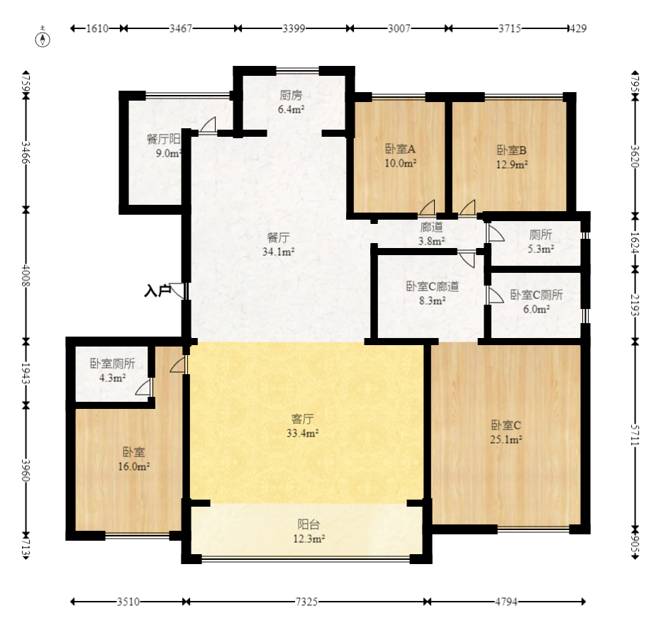 保利天汇 5室2厅3卫 336.0万 保利天汇 5室2厅3卫 336.0万户型图