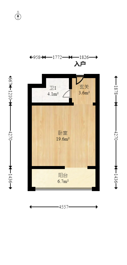 金鼎公园尚  1室1厅1卫   22.00万室内图1