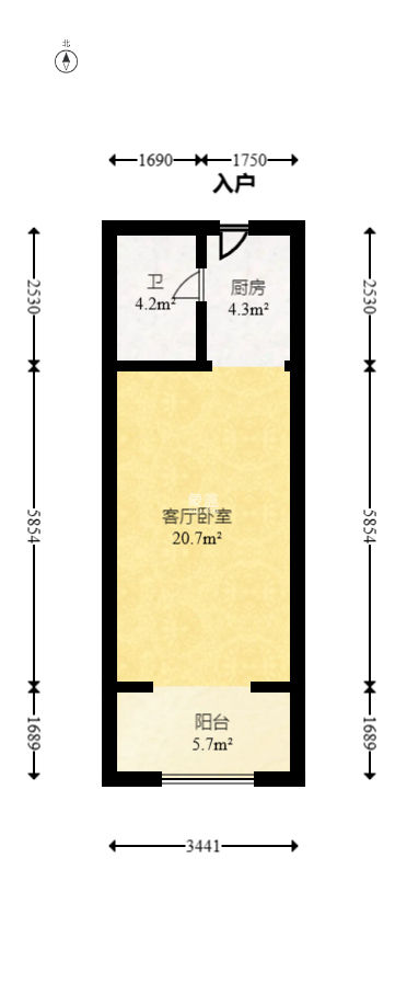 梅溪國際公寓（步步高新天地）  1室1廳1衛(wèi)   26.00萬