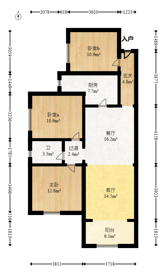 润和山水郡 3室2厅1卫 77.0万 润和山水郡 3室2厅1卫 77.0万户型图