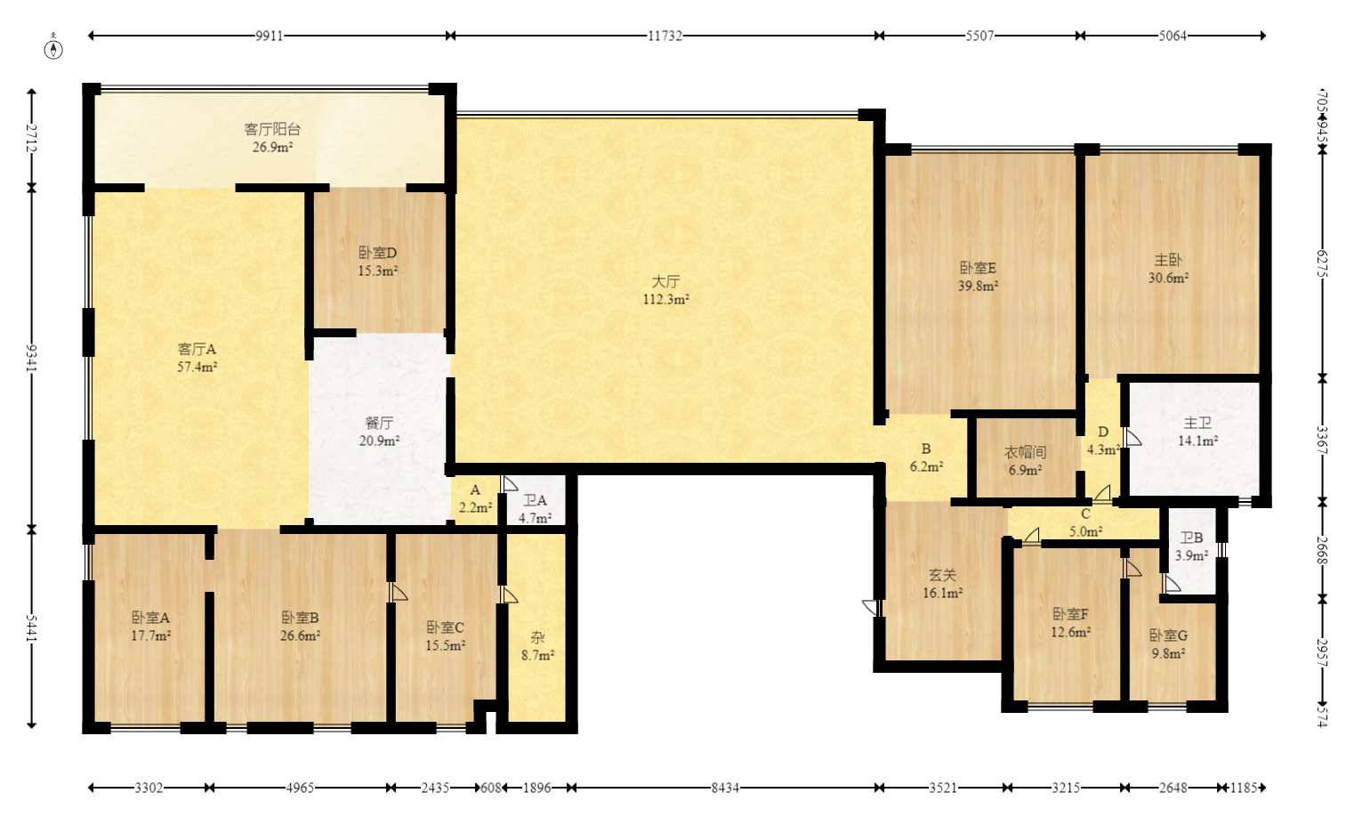 江山印  10室5厅5卫    2168.0万室内图1