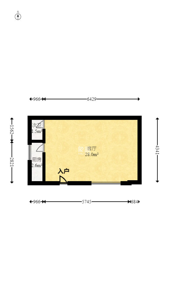 八菱大厦  1室1厅1卫   49.80万室内图1