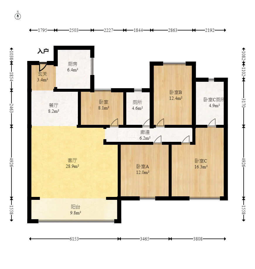 华润凯旋门一期  4室2厅2卫    195.0万