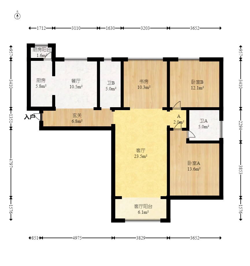 钰龙天下二期（钰龙佳园）  3室2厅2卫   279.80万室内图1