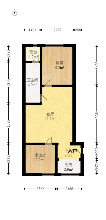 方略90公馆  2室1厅1卫    38.0万 方略90公馆  2室1厅1卫    38.0万户型图