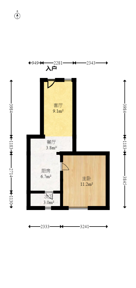 西城别院 3室2厅1卫 103.0万 西城别院 3室2厅1卫 103.0万户型图