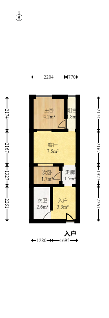远东雅居 2室1厅1卫 55.0万 远东雅居 2室1厅1卫 55.0万户型图