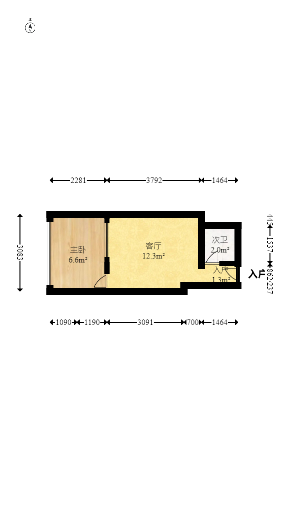 远东雅居 1室0厅1卫 41.8万 远东雅居 1室0厅1卫 41.8万户型图