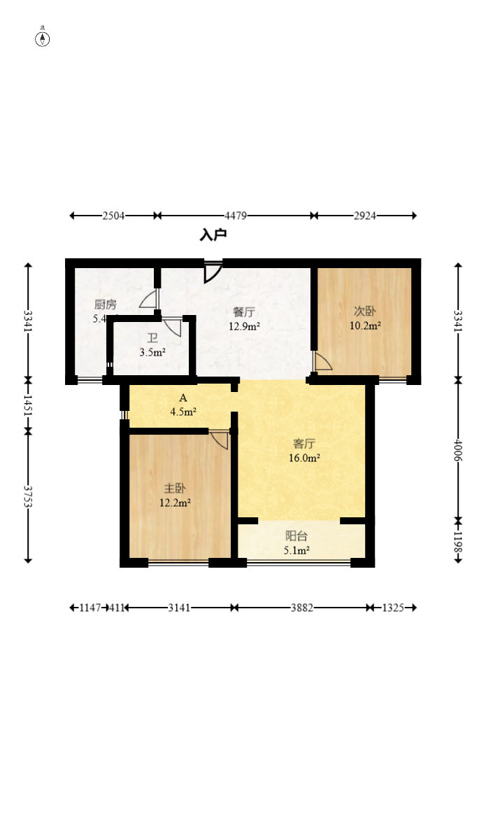 蓝山郡 3室2厅1卫 59.0万 蓝山郡 3室2厅1卫 59.0万户型图