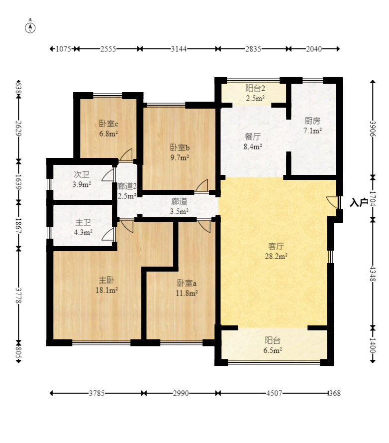 长沙溪山悦 4室2厅2卫 119.0万 长沙溪山悦 4室2厅2卫 119.0万户型图