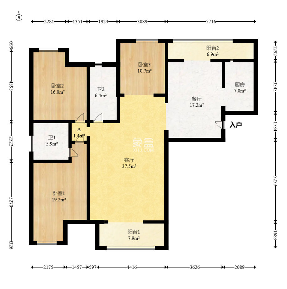 通用时代国际社区  3室2厅2卫   154.80万