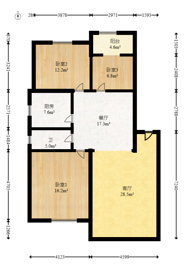 丽江翠园  2室1厅1卫   65.00万室内图1