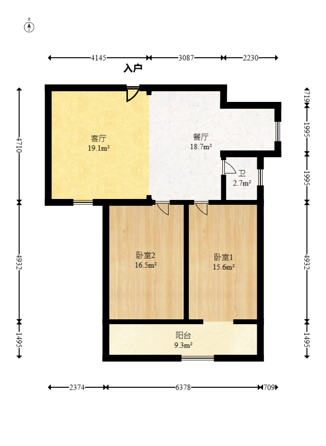 南国新城 2室2厅1卫 56.8万 南国新城 2室2厅1卫 56.8万户型图