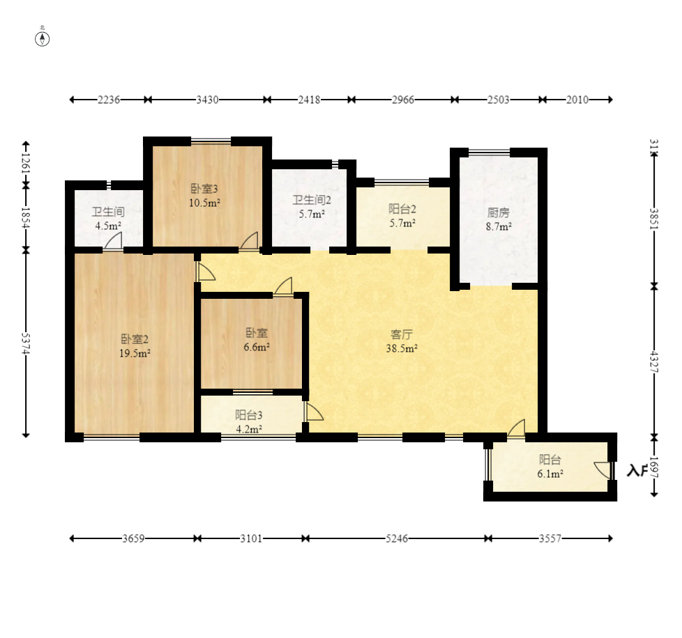 中国铁建国际城一期  3室2厅2卫    60.8万 中国铁建国际城一期  3室2厅2卫    60.8万户型图