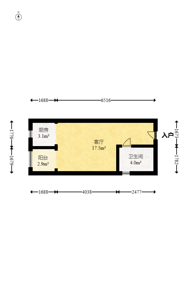 爵士湘 1室1厅1卫 25.0万 爵士湘 1室1厅1卫 25.0万户型图