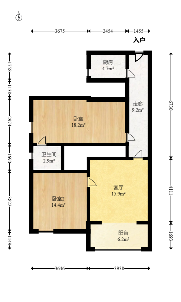 爵士湘  2室2厅2卫    48.0万室内图1