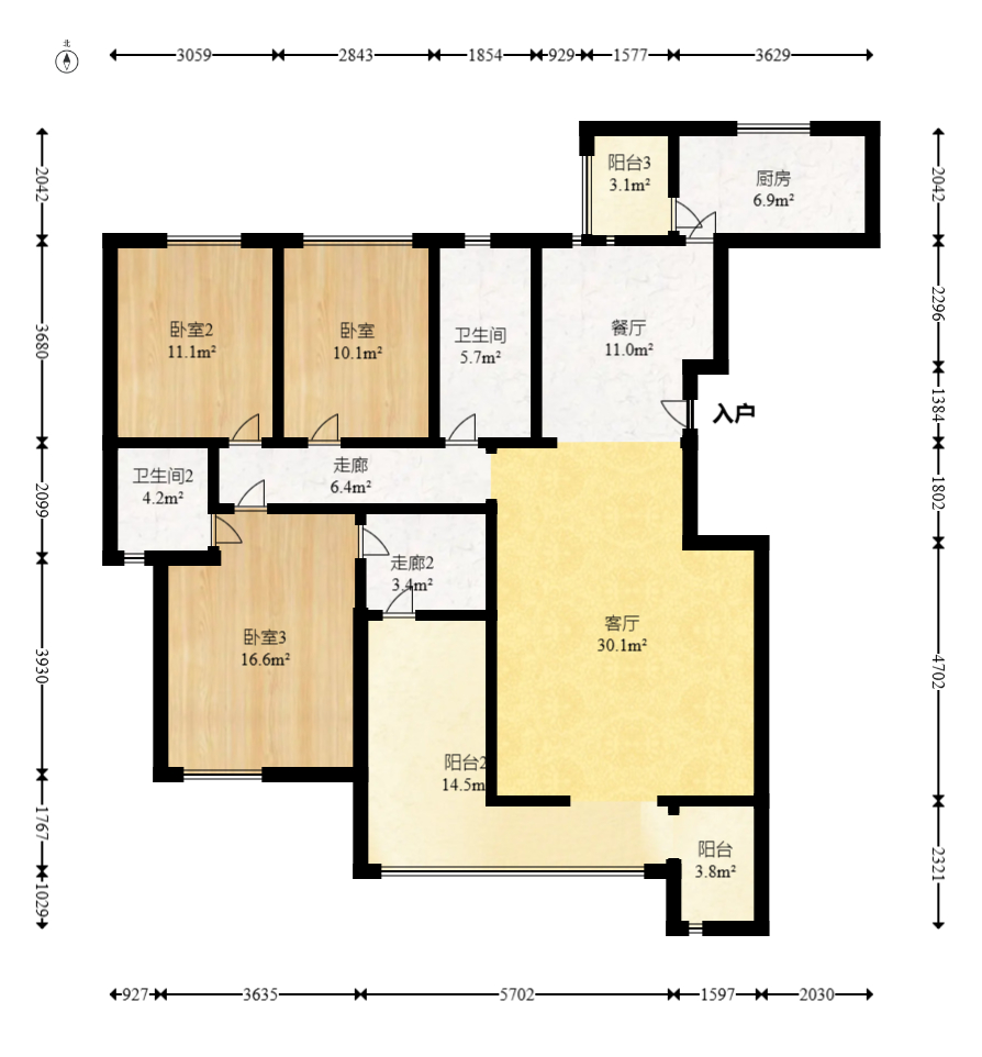 和泉嘉园  4室2厅2卫   79.00万室内图1