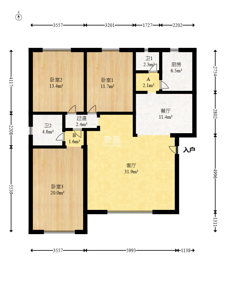 金湘北苑  3室2廳2衛(wèi)   75.00萬(wàn)