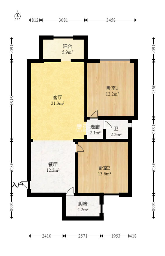 巢之恋  1室2厅1卫   80.00万